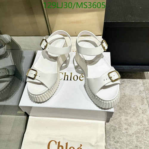 Chloé Women's White Leather Platform Sandals - Stylish Buckle Design