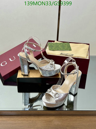 Gucci Women's Silver Platform Sandals with Horsebit Detail - 11.5cm Heel