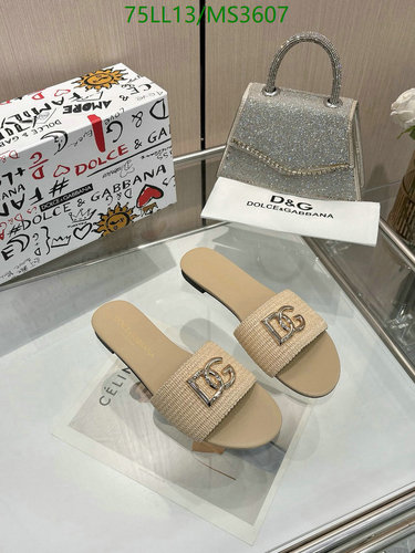 Dolce & Gabbana Women's Sheepskin Raffia DG Logo Flat Sandals