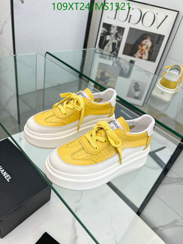 Chanel Women's Yellow & White Platform Sneakers - Luxurious Cowhide & Sheepskin