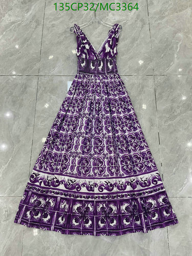 Dolce & Gabbana Women's V-Neck Sleeveless Printed Maxi Dress