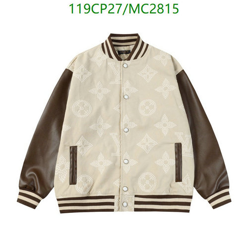 Louis Vuitton Monogram Varsity Jacket - Beige & Brown Leather Sleeve Bomber
