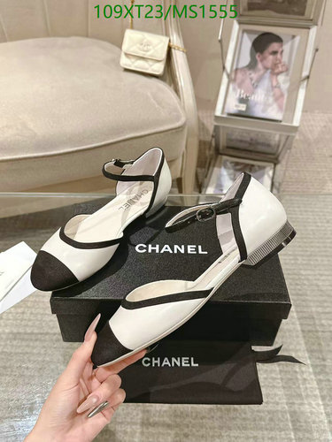 Chanel Women's Mary Jane Flats - Classic Two-Tone Sheepskin & Leather Sole