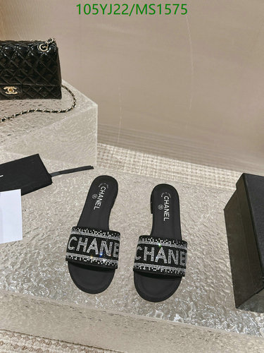 Chanel Women's Black Embellished Sheepskin Slide Sandals - EU 35-41