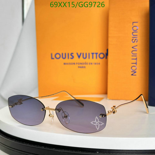 Louis Vuitton Rimless Sunglasses with Monogram Flower Embellishments