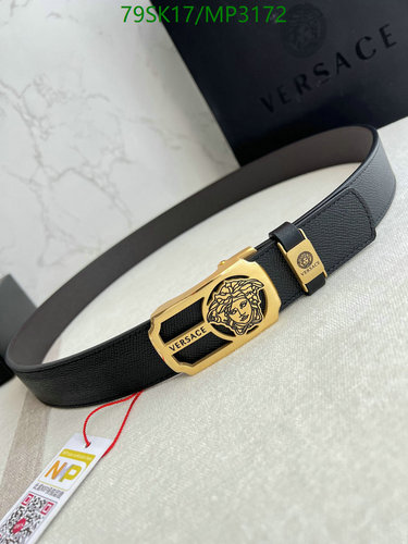 Versace Men's Reversible Medusa Buckle Belt - Premium Cowhide Leather 2 Versace Men's Reversible Medusa Buckle Belt - Premium Cowhide Leather