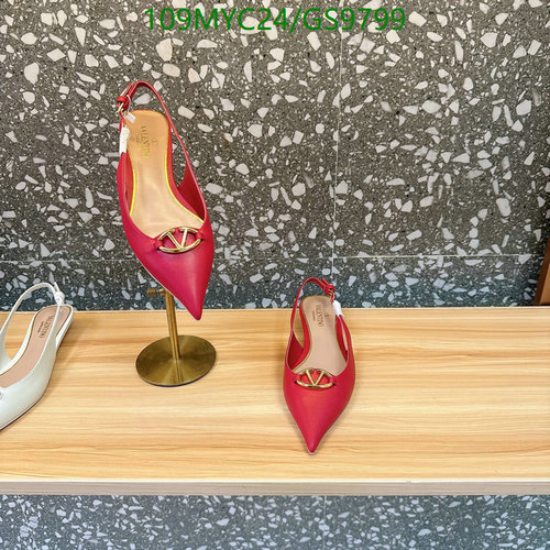 Valentino Garavani Women's Red Pointed Toe Slingback Flats with VLogo Accent