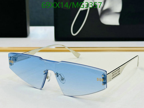 Dior Rimless Shield Sunglasses for Women - Chic Blue Lens & Silver Frame