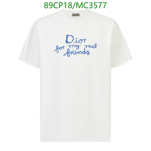 Dior Men's White Cotton T-Shirt with 'Dior for my real friends' Print