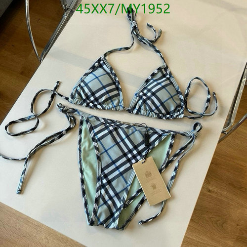 Burberry Check Print Triangle Bikini Set - Stylish Two-Piece Swimwear