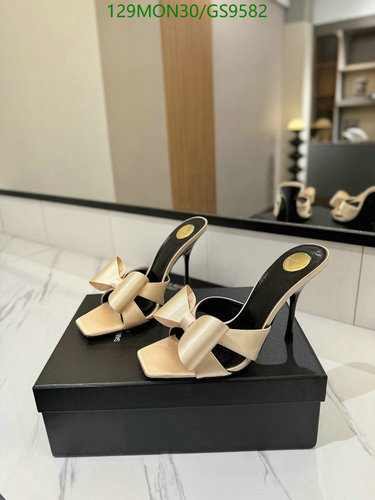 Yves Saint Laurent Women's Bow-Detail Mules - Elegant 10.5CM Heel Sandals