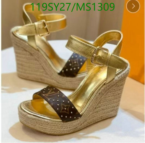 Louis Vuitton Women's Monogram Canvas Espadrille Wedge Sandals