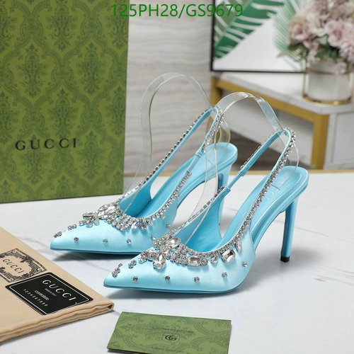 Gucci Women's Slingback Pumps - Sky Blue Crystal Embellished Heels