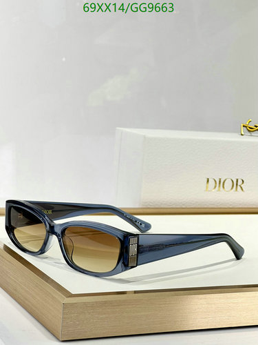 Dior Stylish Rectangle Sunglasses for Women - Chic Blue Frame with Brown Lenses