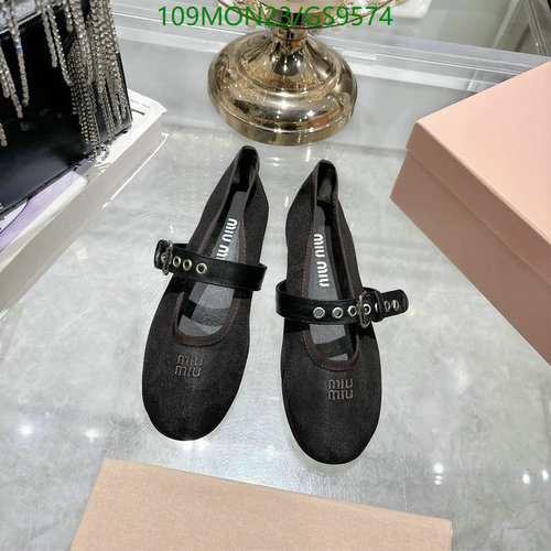 Miu Miu Women's Cowhide Mary Jane Flats with Buckle Strap, EU35-40