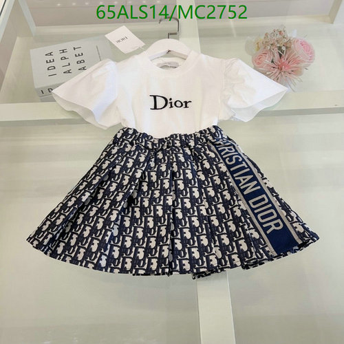 Dior Kids' Stylish White T-Shirt & Pleated Skirt Set - Luxury Children's Attire 6 Dior Kids' Stylish White T-Shirt & Pleated Skirt Set - Luxury Children's Attire