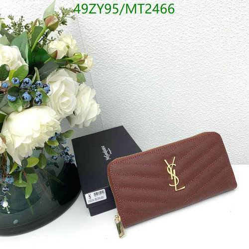 Yves Saint Laurent Monogram Zippered Wallet - Luxurious Cowhide Leather