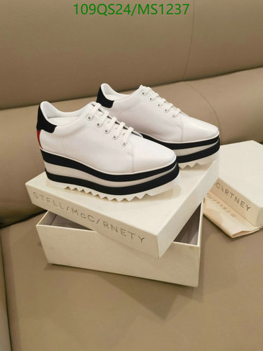 Stella McCartney Women's Platform Sneakers - White Faux Leather Lace-Up Shoes