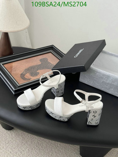 Chanel Women's Elegant White Block Heel Sandals with Platform Sole 16 Chanel Women's Elegant White Block Heel Sandals with Platform Sole