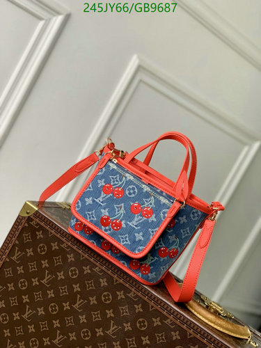 Louis Vuitton Onthego Cherry Blossom Denim Tote Bag - Mirror Quality Handbag