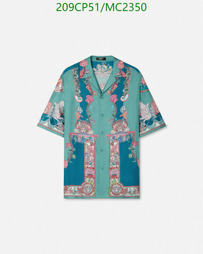 Versace Silk Barocco Sea Print Short-Sleeve Shirt for Men - Luxurious Design