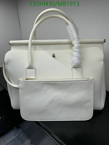 Loro Piana White Cowhide Tote Bag with Detachable Pouch - Elegant & Spacious