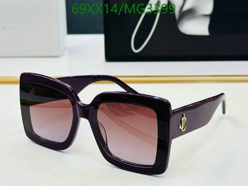 Jimmy Choo MG3399 Square Sunglasses: Chic Purple Frames & Gradient Lenses