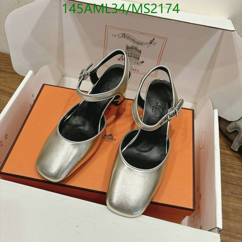 Products 18 Hermes Women's Square Toe Silver Slingback Heels - Cowhide Leather Pumps