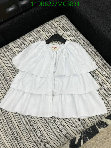 Chic Tiered Cotton Blouse for Women - Elegant Ruffled White Top