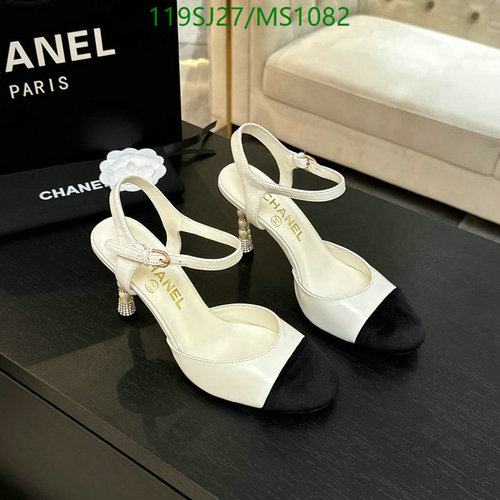 Chanel Women's Classic Two-Tone Slingback Heels with Embellished Heel