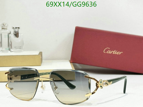 Cartier Rimless Square Tinted Sunglasses with Embellished Temples