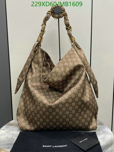 Yves Saint Laurent Hobo Bag - Chic Canvas & Leather Shoulder Bag with Unique Print