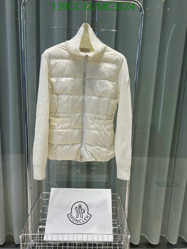 Moncler Women's Quilted Down Jacket with Knit Sleeves - Elegant & Warm