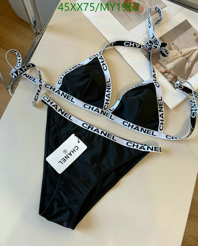 Chanel Women's Classic Logo Band Triangle Bikini Set - Stylish Swimwear