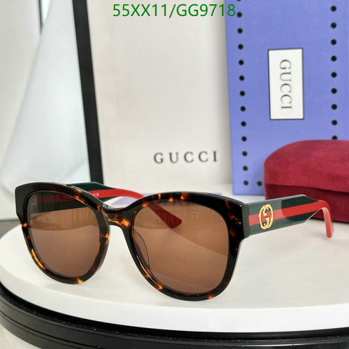 Gucci GG9718 Tortoiseshell Sunglasses with Iconic Web Detail