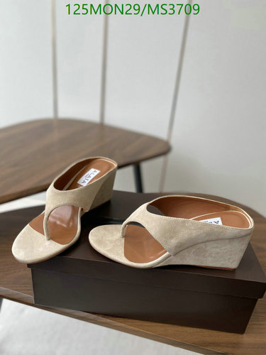 ALAIA Women's Suede Wedge Thong Sandals - Stylish Comfort in Every Step