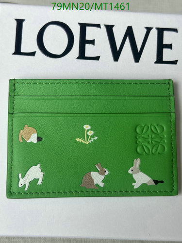 Loewe Genuine Leather Rabbit Print Card Holder - Mirror Quality Wallet