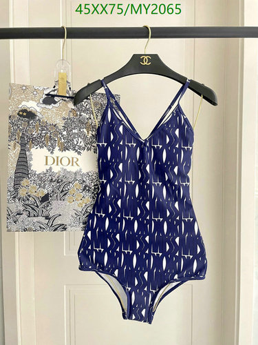 Dior Women's Elegant One-Piece Swimsuit - Stylish Blue & White Pattern 7 Dior Women's Elegant One-Piece Swimsuit - Stylish Blue & White Pattern