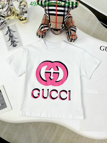 Gucci Kids' Interlocking G Logo T-Shirt - White & Pink Cotton Crewneck Top 4 Gucci Kids' Interlocking G Logo T-Shirt - White & Pink Cotton Crewneck Top