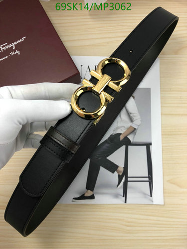 Salvatore Ferragamo Men's Reversible Gancini Buckle Belt - Black Leather