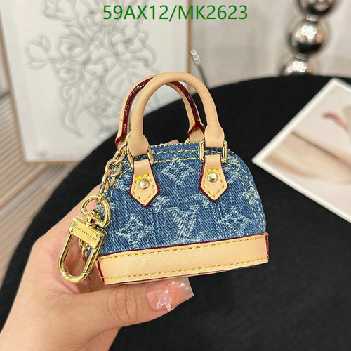 Louis Vuitton Alma Mini Bag Charm Key Holder - Blue Denim Monogram 44 Louis Vuitton Alma Mini Bag Charm Key Holder - Blue Denim Monogram