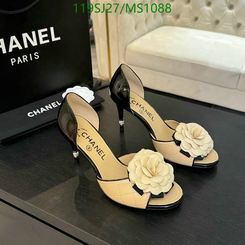 Chanel Women's Camellia Peep-Toe Heels - Elegant Sheepskin & Leather Pumps
