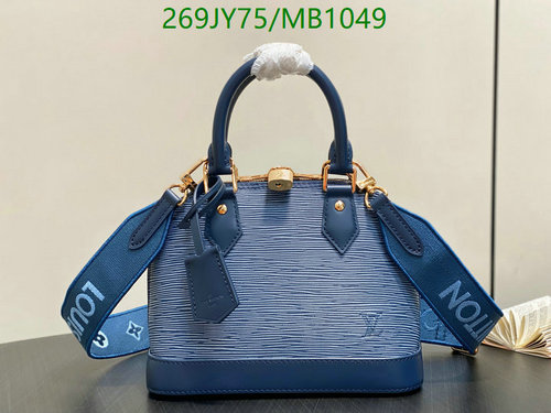 Louis Vuitton Epi Leather Alma BB Bag - Elegant Crossbody with Denim Strap