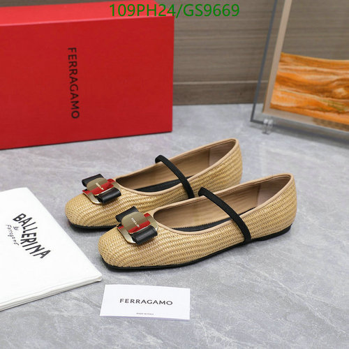 Ferragamo Women's Ballerina Flats - Sheepskin Woven Mary Janes