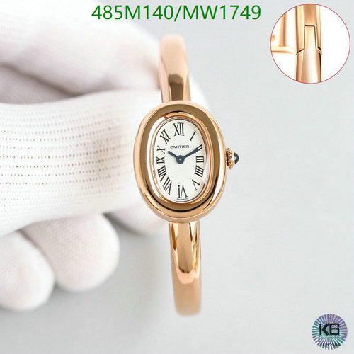 Cartier Bangle Watch with Sapphire Glass and Quartz Movement for Women