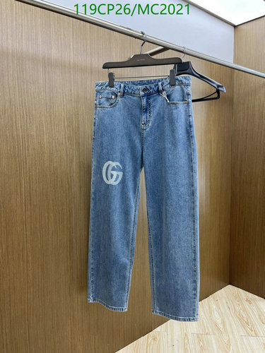 Gucci Men's Straight-Leg Denim Jeans with Signature Interlocking G Logo