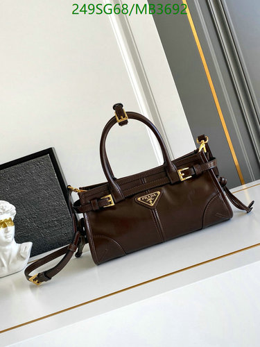 Prada Women's Genuine Leather Top Handle Bag - Elegant & Versatile Handbag