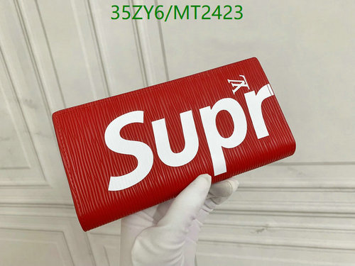 Louis Vuitton x Supreme Red Epi Leather Wallet - Stylish Long Bifold Design 1 Louis Vuitton x Supreme Red Epi Leather Wallet - Stylish Long Bifold Design