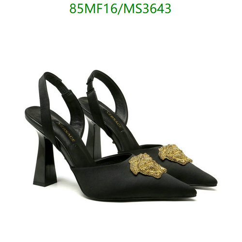 Versace Women's Medusa Embellished Slingback Pumps - Black Satin High Heels