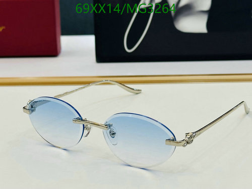 Cartier Rimless Oval Blue Gradient Sunglasses - Elegant Eyewear for Men & Women